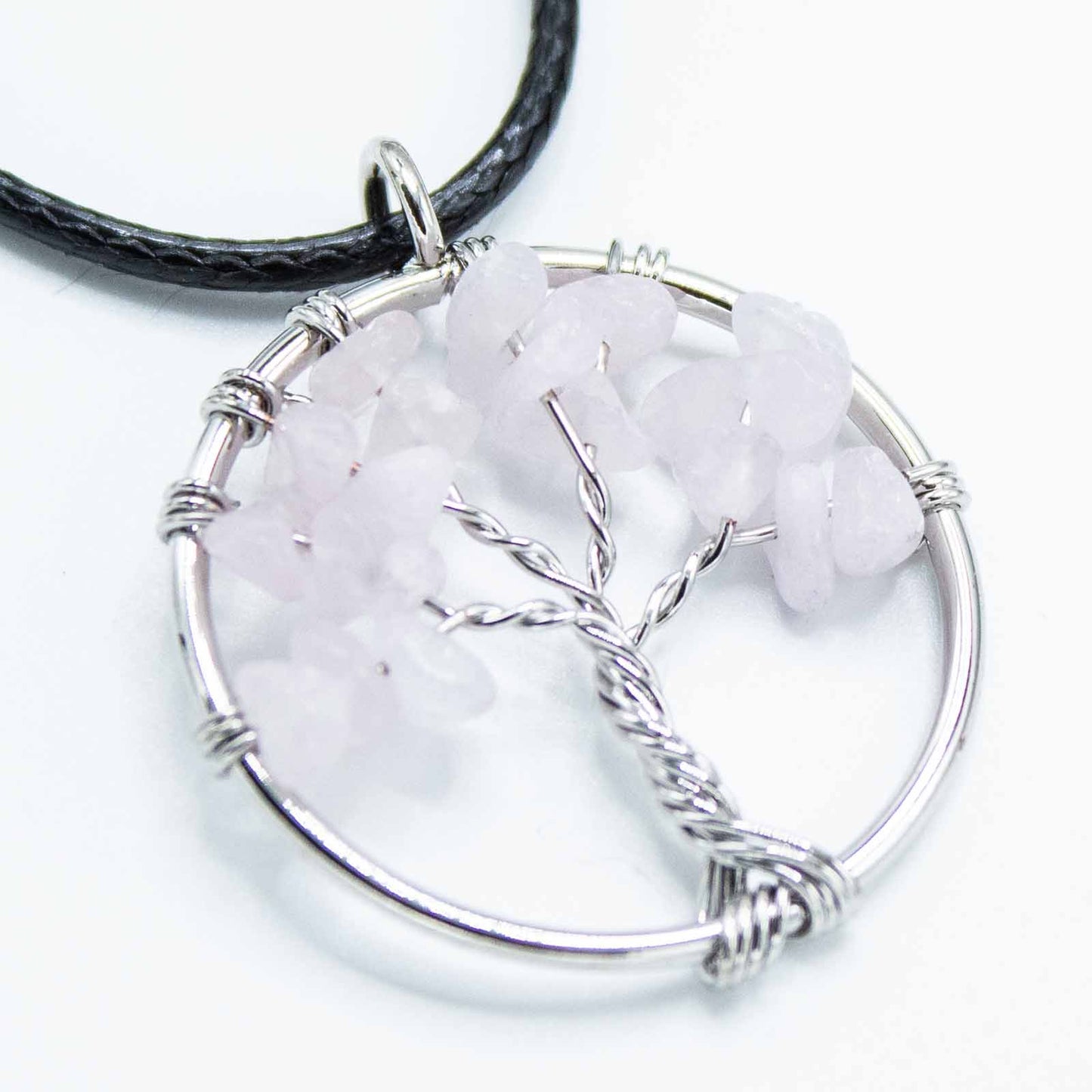 Collier Arbre de Vie Quartz Rose – Amour et Douceur