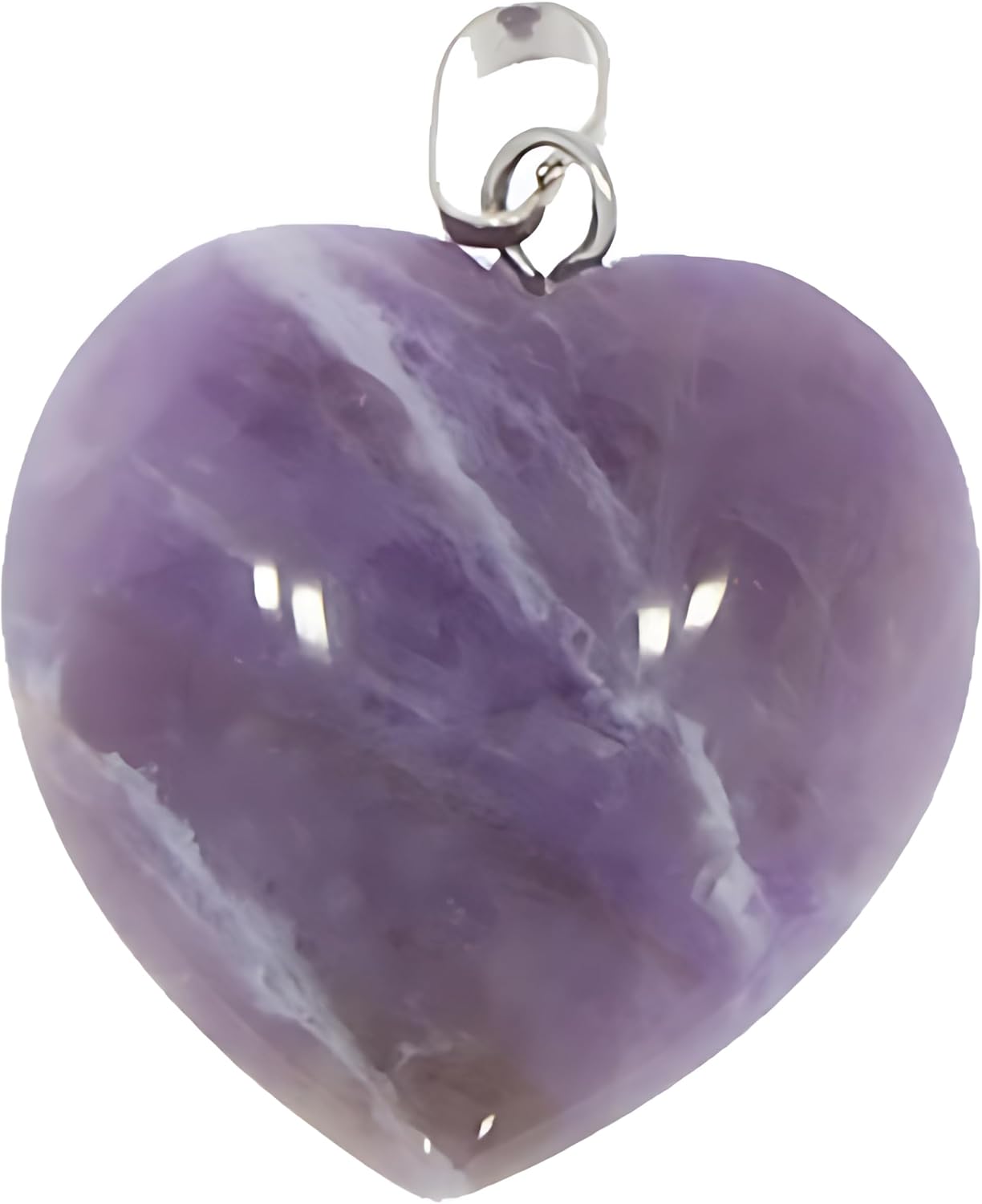 Ciondolo in pietra naturale - Forma di cuore con occhiello per catena - Pietre naturali, Ciondolo elegante - Zen, Equilibrio, Armonia - Gioielli ideali, universali (Ametista 25 mm)