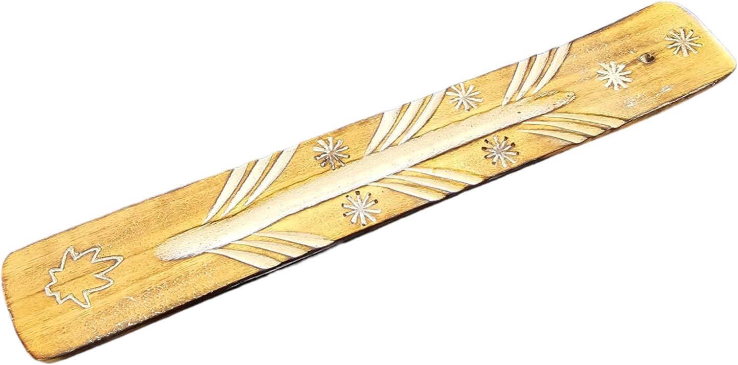 Portaincenso indiano in legno con disegni fatti a mano - Eleganza spirituale e armonia interiore (Vishnu)