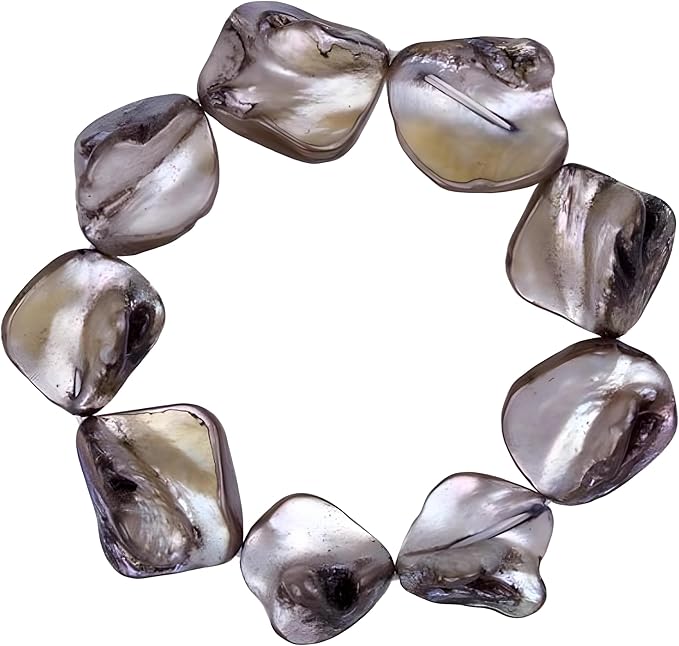 Bracciale in pietra madreperla - Eleganza naturale e spirituale - braccialetto in pietra naturale, armonia, energia, zen (marrone)