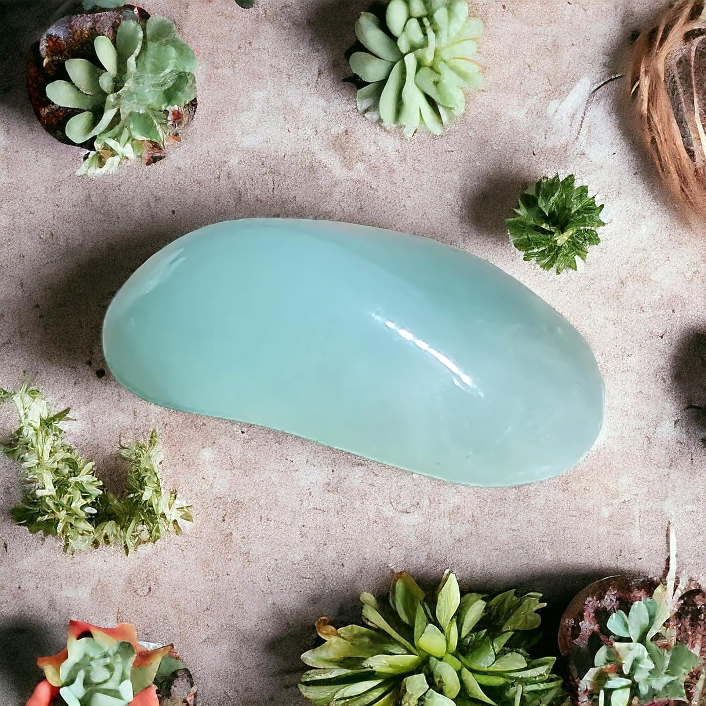 Set di 4 pietre naturali - da 1 a 2,5 CM - Utilizzabili nella decorazione, nei rulli massaggianti e per ricaricare con oli essenziali - ideali per la meditazione e il benessere (Prehnite)
