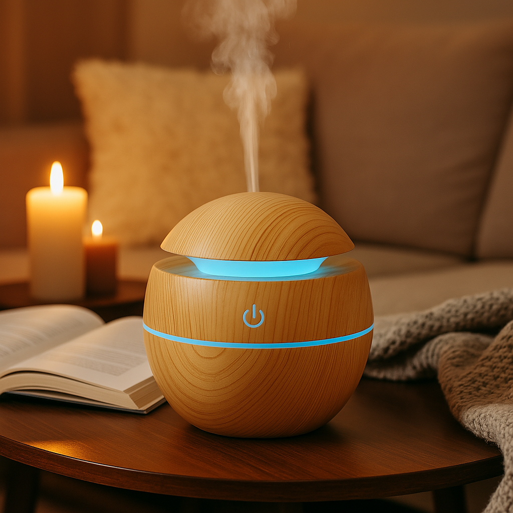 Humidificateur d'Air LED RGB 200ml - Diffuseur d'Arômes Silencieux & Moderne