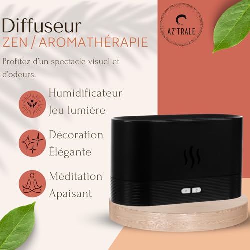 Diffusore di aromi e umidificatore USB effetto Brazéro - 3 in 1 con effetto fuoco e aromaterapia (rettangolo Brazero 180 ML)
