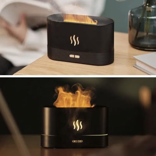 Diffusore di aromi e umidificatore USB effetto Brazéro - 3 in 1 con effetto fuoco e aromaterapia (rettangolo Brazero 180 ML)