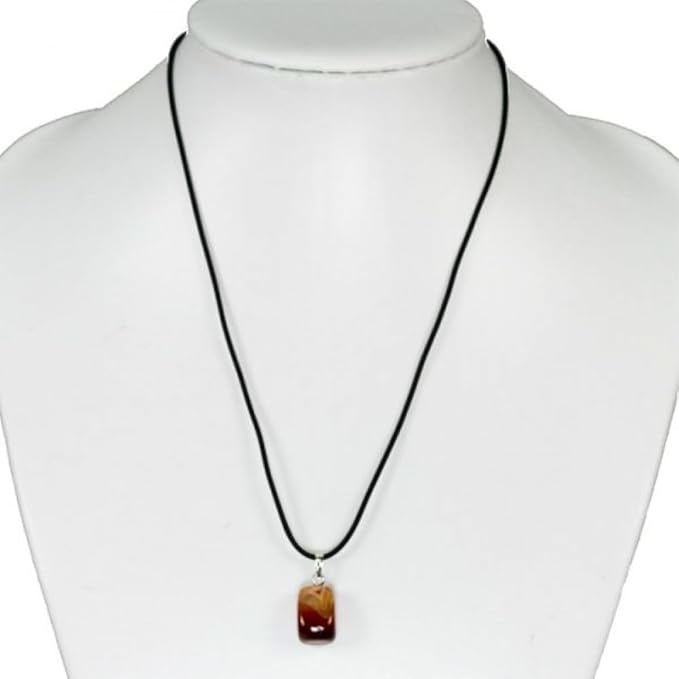 Necklace with Natural Stone Pendant - Energetic and Harmony - Unique Stone - energy - zen - spiritual - chakras (Red Agate)