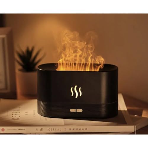 Diffusore di aromi e umidificatore USB effetto Brazéro - 3 in 1 con effetto fuoco e aromaterapia (rettangolo Brazero 180 ML)