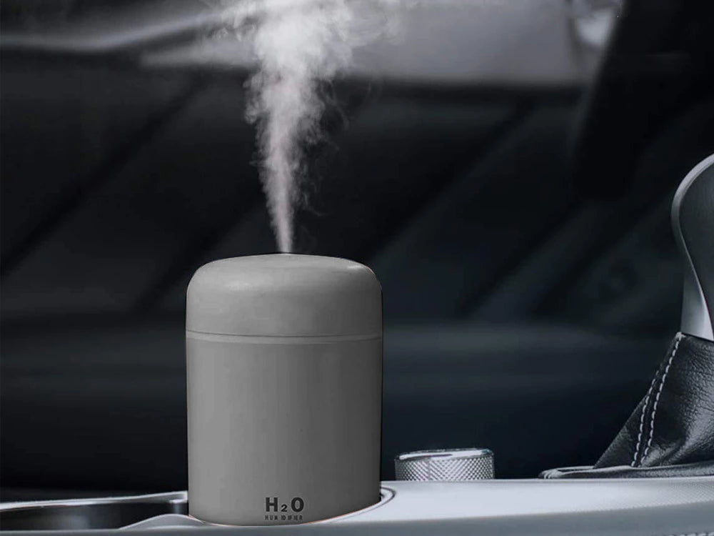 Mini Humidificateur d'Air USB 300ml - Diffuseur d'Arômes RGB & Brume d'Aromathérapie - Noir