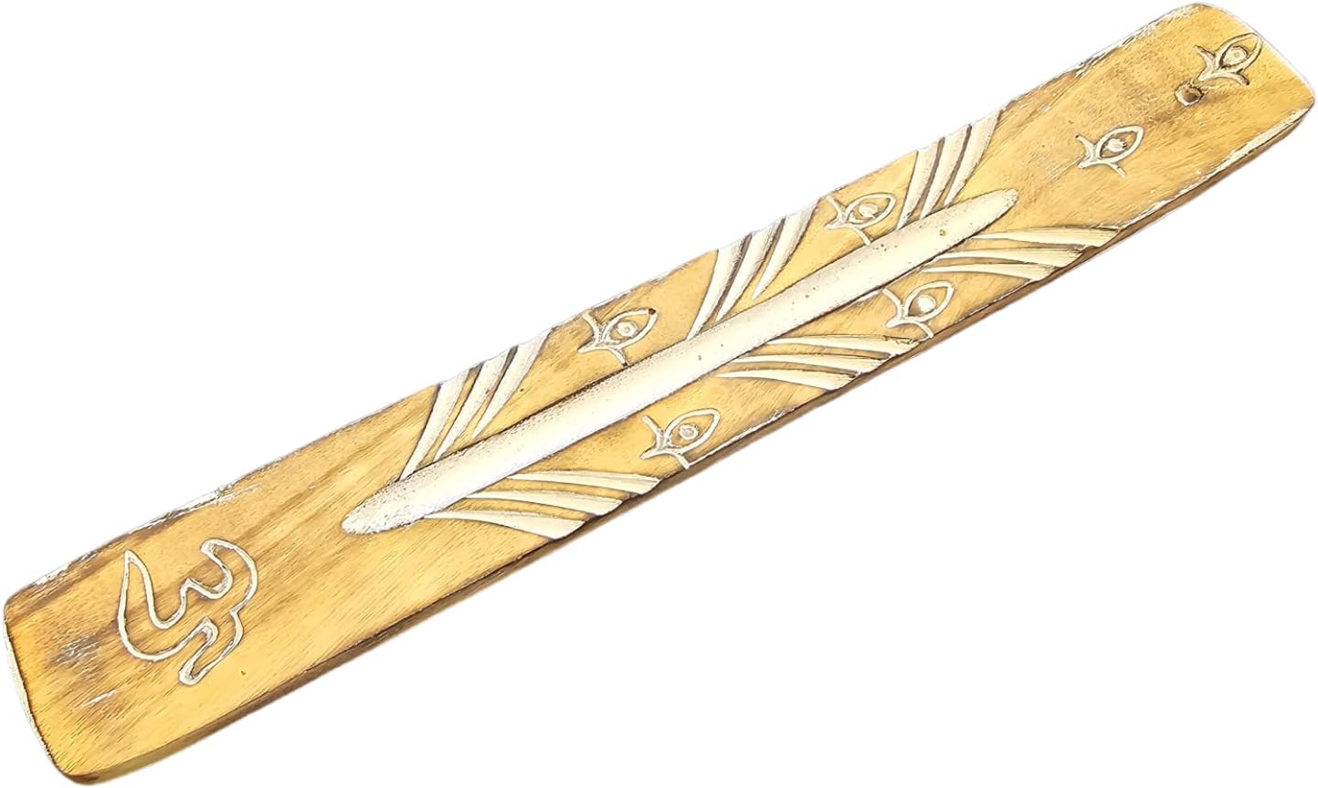 Portaincenso indiano in legno con disegni fatti a mano - Eleganza spirituale e armonia interiore (Shiva)