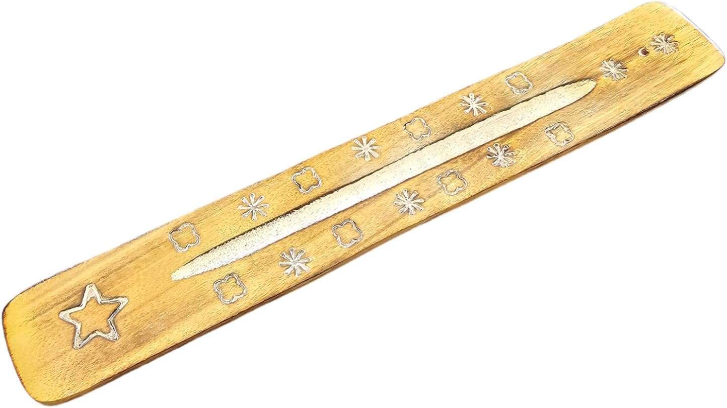 Portaincenso indiano in legno con disegni fatti a mano - Eleganza spirituale e armonia interiore (Rama)
