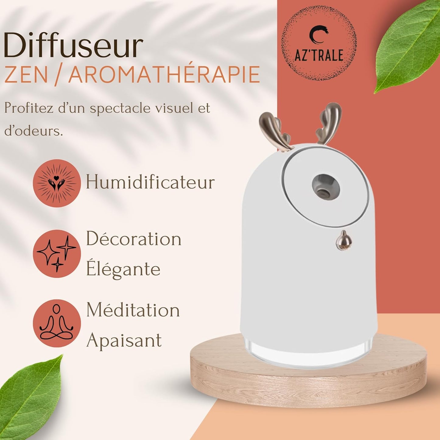 Diffusore di aromi e umidificatore dal design moderno - Bianco 