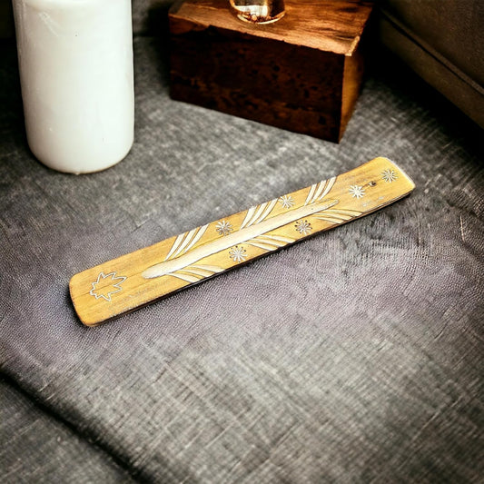 Indian Wooden Incense Holder with Handmade Designs - Spiritual Elegance and Inner Harmony (Vishnu)